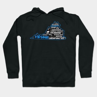 Alexandria Virginia cute map Virginia Beach, Chesapeake, Norfolk, Richmond, Arlington, Newport News, Alexandria, Hampton, Roanoke, Suffolk, Reston Hoodie